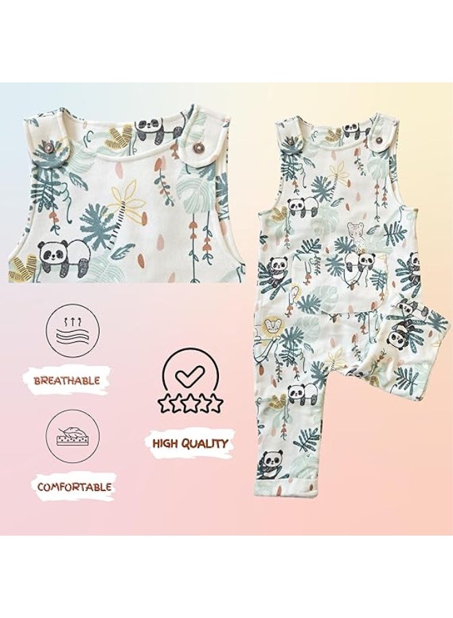 MINIIMODZ MINII MODZ Panda Romper Jumpsuit for Baby Girls | Sleeveless Strap Outfit with Pocket | Adorable Onesie | Baby Girls One-Piece Rompers, Footies & Jumpsuits - Image 5